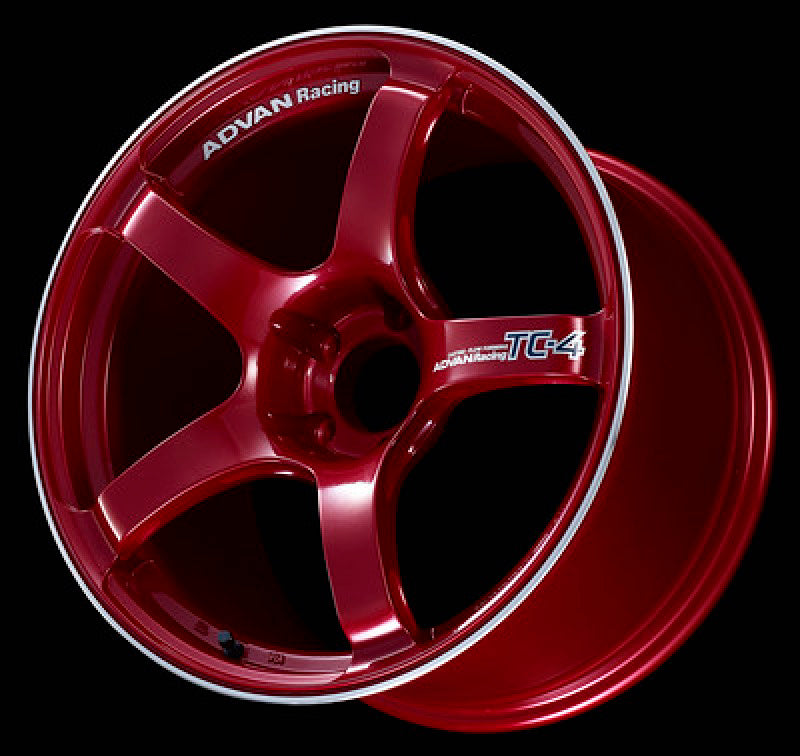 Advan TC4 17x7.5 +35 4-98 Racing Candy Red & Ring Wheel - YAD7F35SCRR by Advan