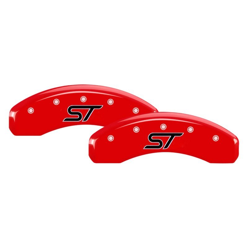 MGP 4 Caliper Covers Engraved Front &amp; Rear ST Logo Red Finish Silver Char 2021 Ford Explorer