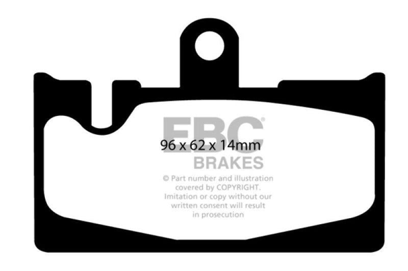 EBC 01-06 Lexus LS430 4.3 Greenstuff Rear Brake Pads - DP21397 for 2001-2006 Lexus LS - front view