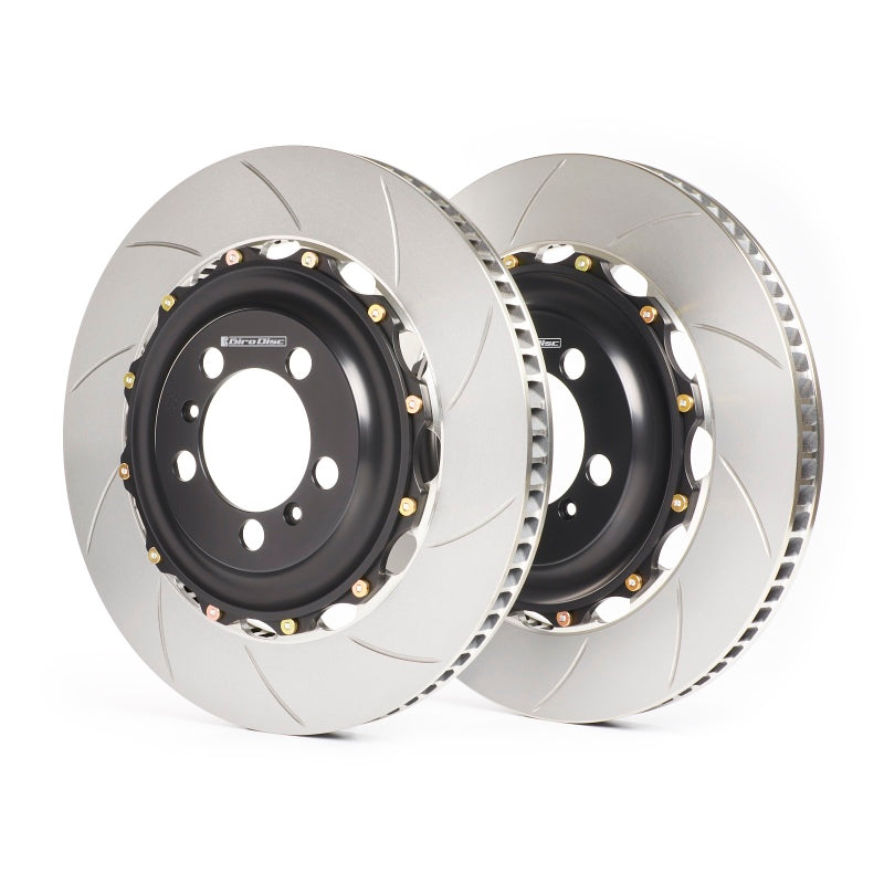 GiroDisc Porsche 911 Carrera (991.2) w/PCCB (Iron Rotor Pad Shape) Slotted Rear Rotors - A2-156 by GiroDisc