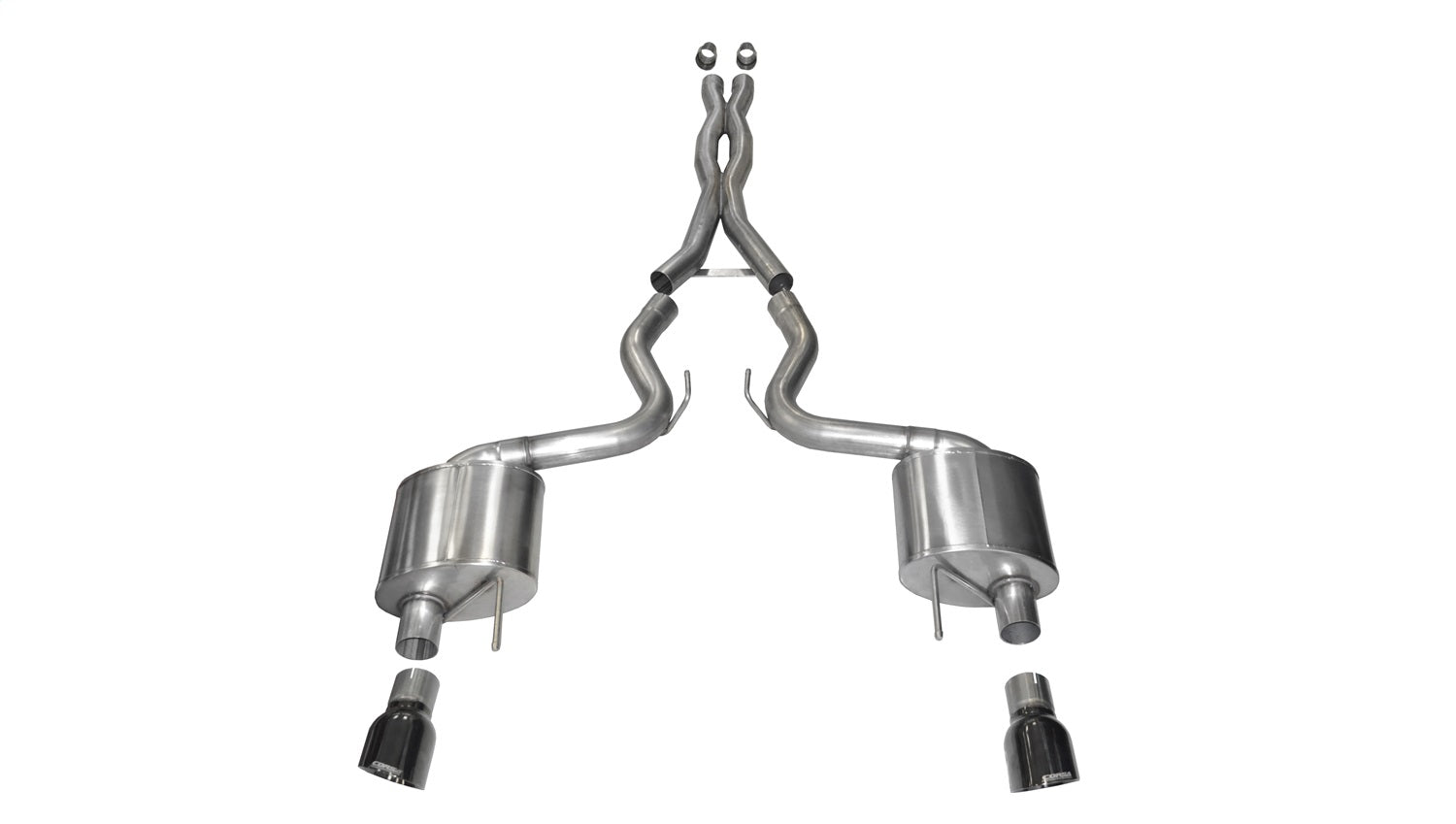 Corsa 2015 Ford Mustang GT Fastback 5.0 3in Xtreme Cat Back Exhaust w/ Dual Black 4.5in Tips - 14328BLK