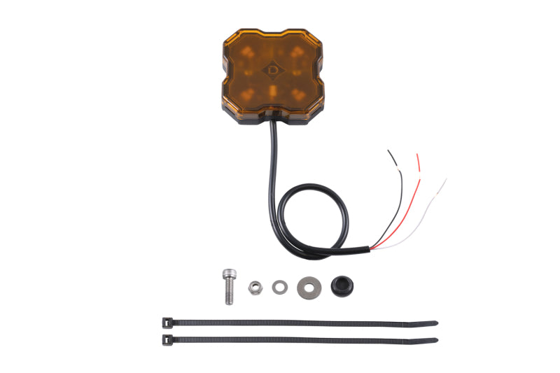 Diode Dynamics Stage Series Single Color LED Rock Light - Amber Hookup (one) - DD7430 by Diode Dynamics - front view