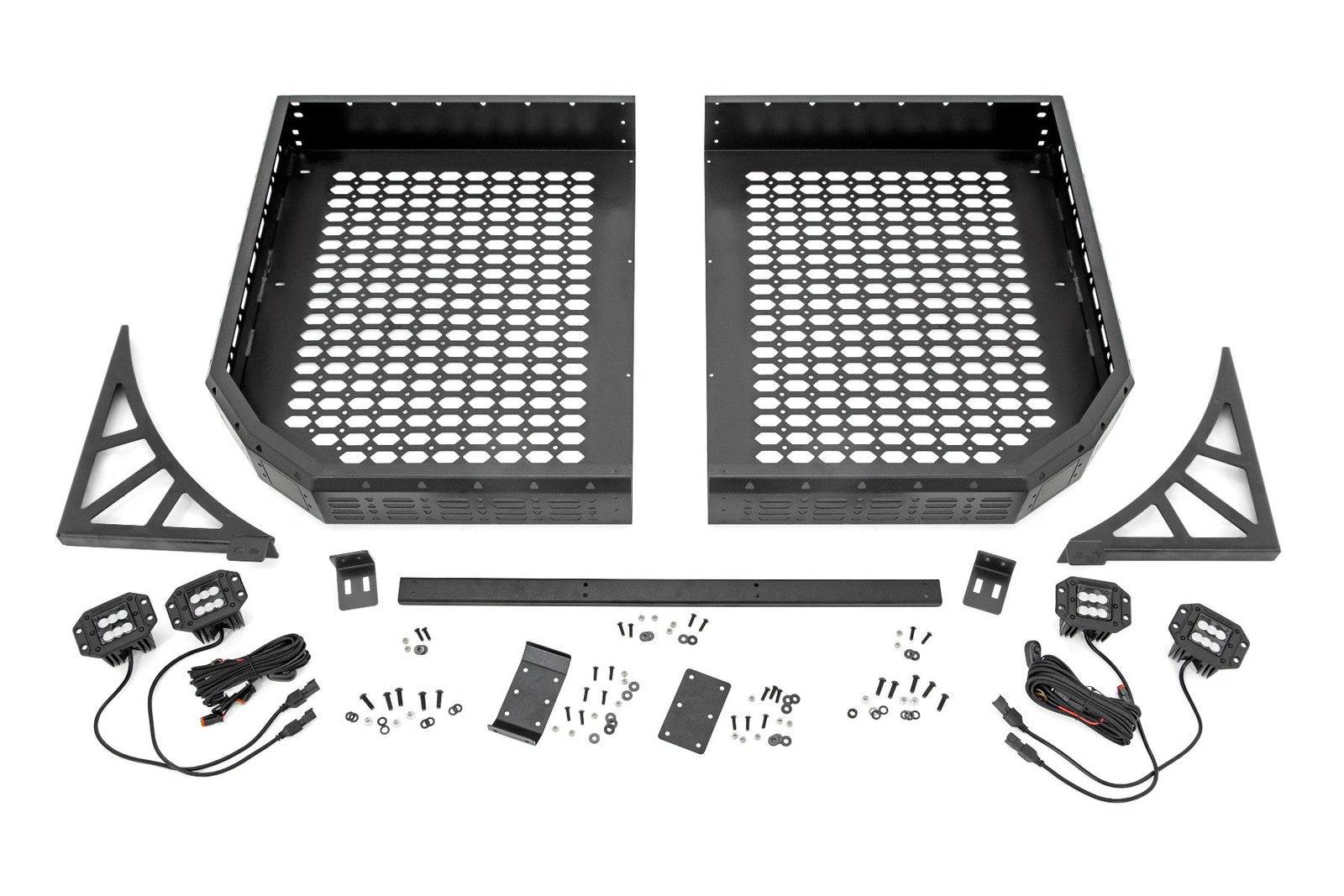 Cargo Rack | Dual 2" Black LED Pairs | Flush Mount | Polaris Ranger 1000/Ranger XP 1000