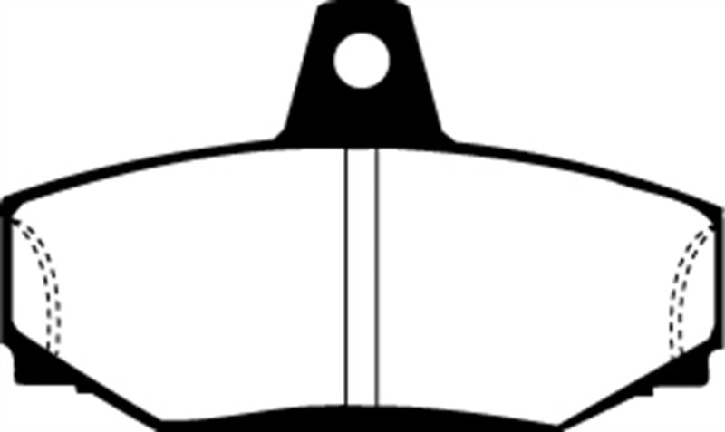 EBC 83-90 Volvo 760 2.3 Turbo (ABS) (Girling) Greenstuff Rear Brake Pads - DP2793 for 1998-2000 Volvo S70 - front view