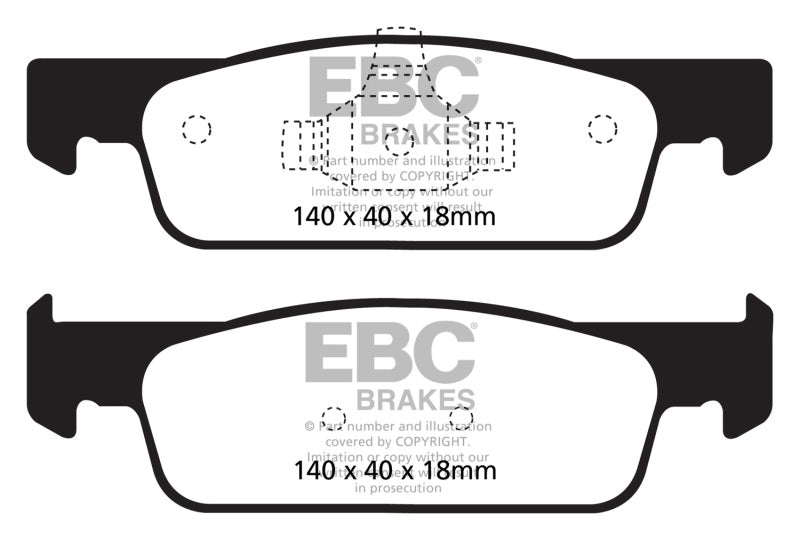EBC 2016-2017 Smart Fortwo 0.9L Turbo Greenstuff Front Brake Pads - DP22146 for 2016-2017 Smart Fortwo - front view
