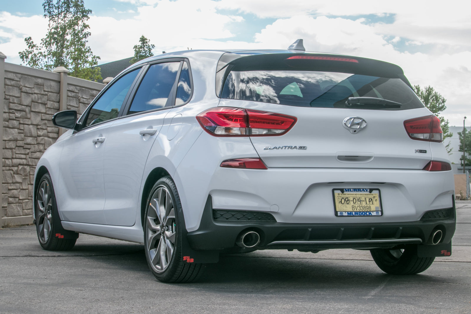 2019 Elantra Featuring ORIGINAL length Rokblokz Mud flaps in Black