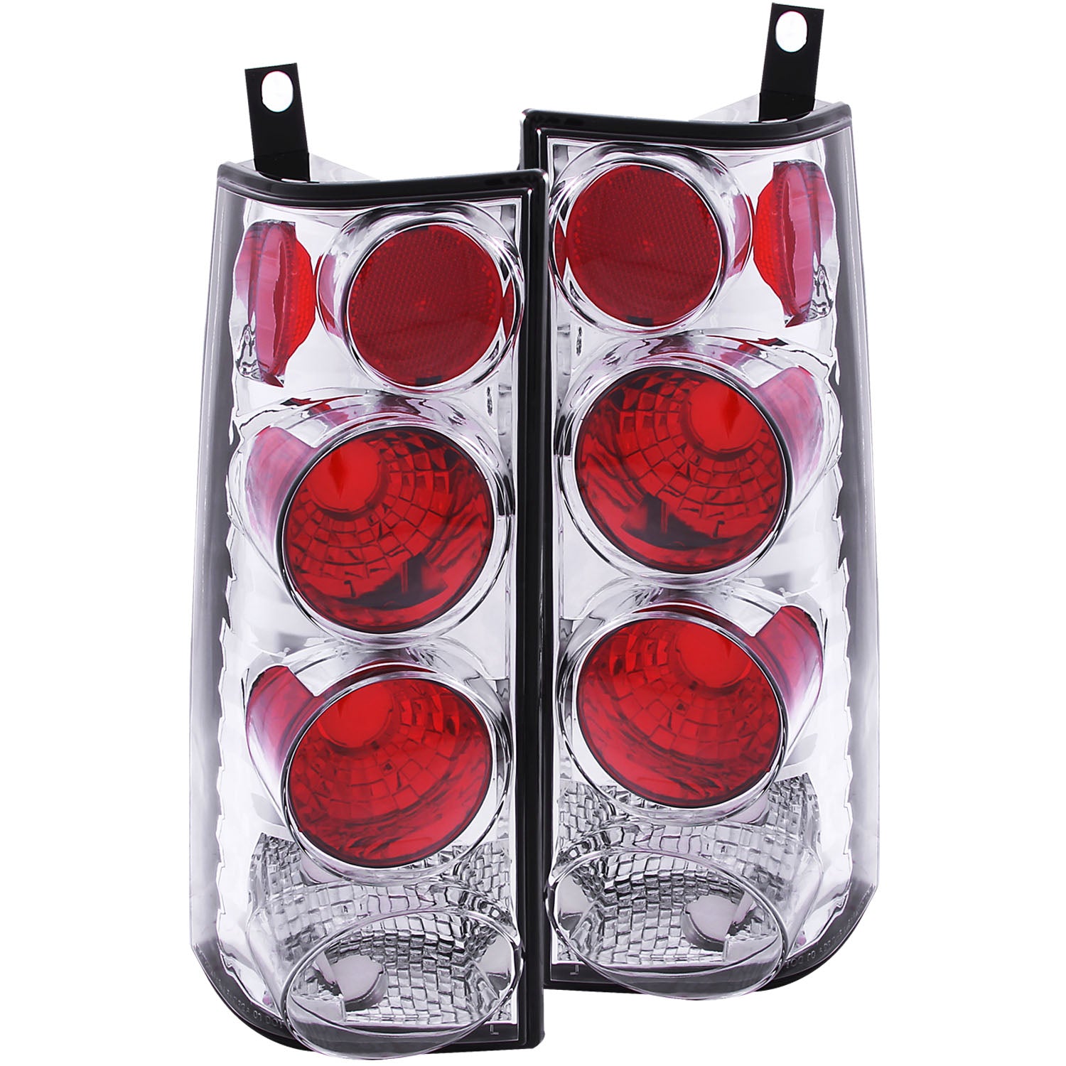 ANZO 1996-2002 Gmc Savana Taillights Chrome - 211147 for 1996-2002 Chevrolet Express 1500 - front view