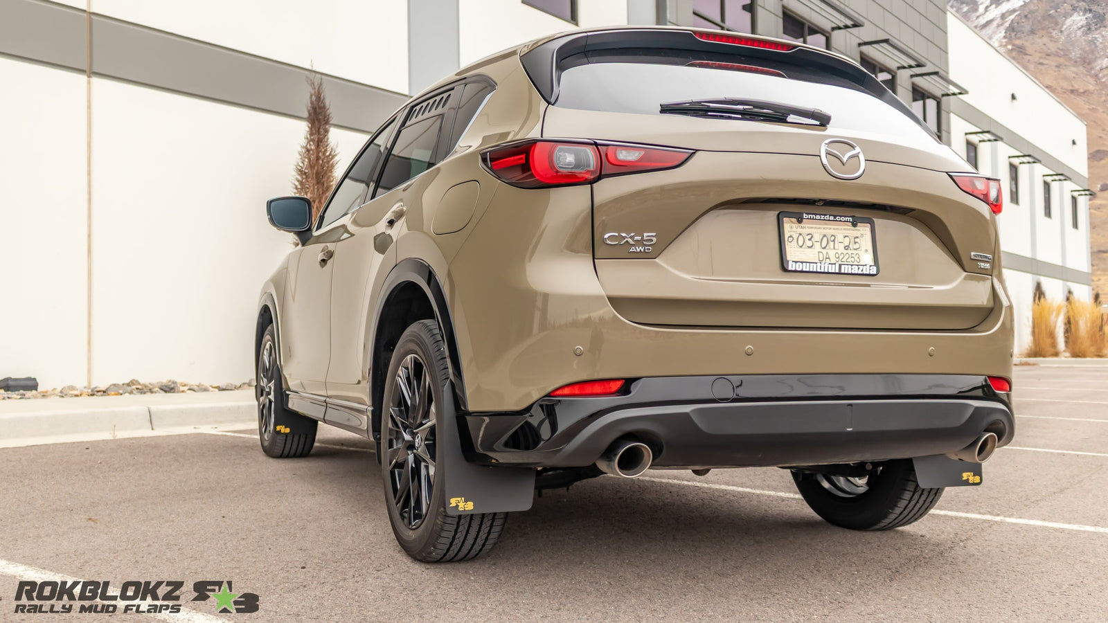 RokBlokz - Mazda CX-5 2022+ Rally Mud Flaps by RokBlokz - front view