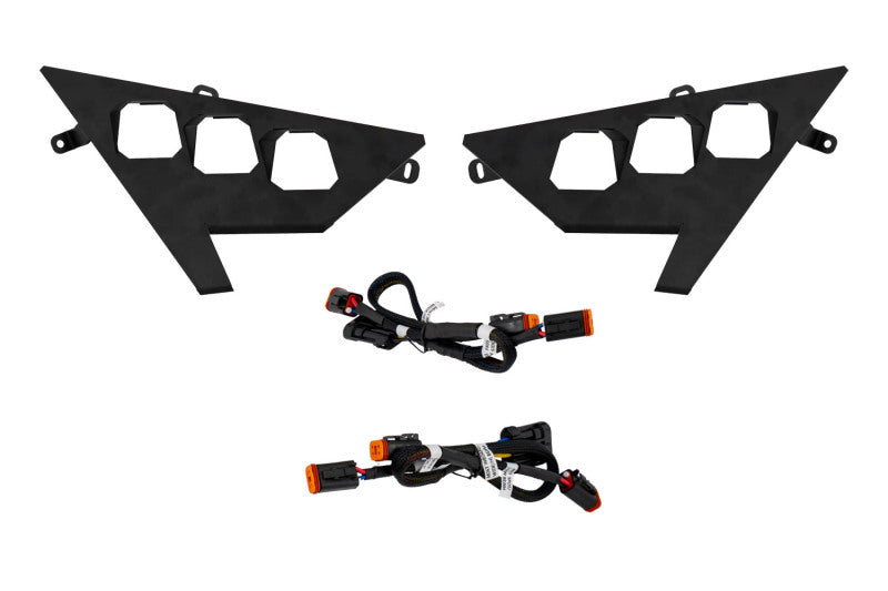 Diode Dynamics 20-Present Polaris RZR Headlight Wiring Harnesses and Brackets Only (Pair) - DD7672P for 2020-2023 Polaris RZR