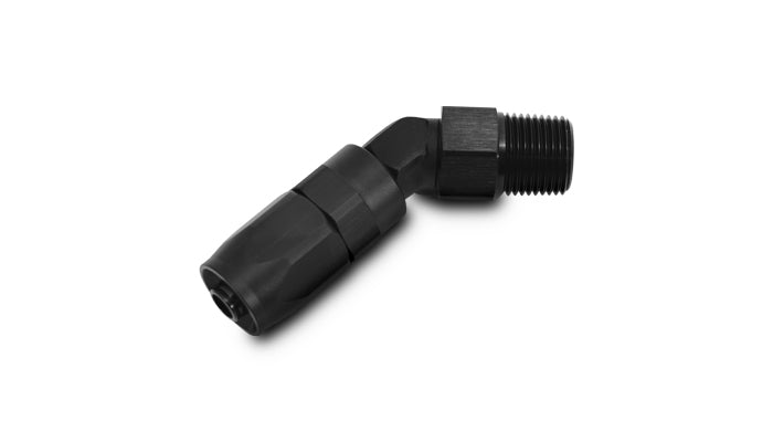 Vibrant -10AN Male NPT 45Degree Hose End Fitting - 3/8 NPT - 26406