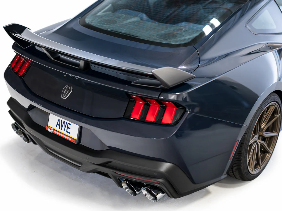 AWE 2024 Ford Mustang Dark Horse S650 RWD Track Edition Catback Exhaust w/ Quad Chrome Silver Tips