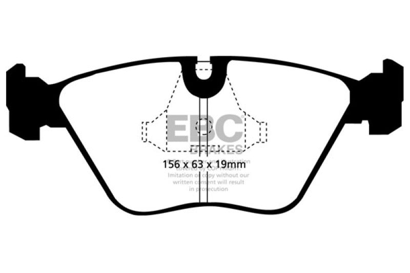 EBC 98-02 BMW Z3 3.2 (M-Coupe) Greenstuff Front Brake Pads - DP2689 for 1989-1995 BMW 5 Series - front view