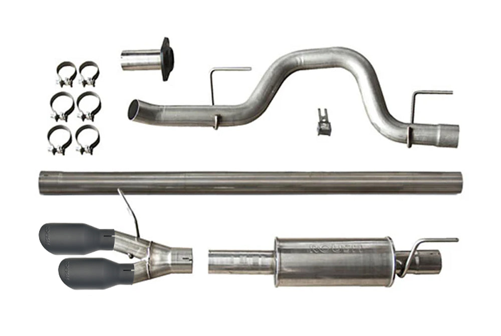 Roush - 2010-2014 Roush 6.2L Raptor and F-150 Side-Exit Black-Tip Cat-Back Exhaust - 421711-BLK