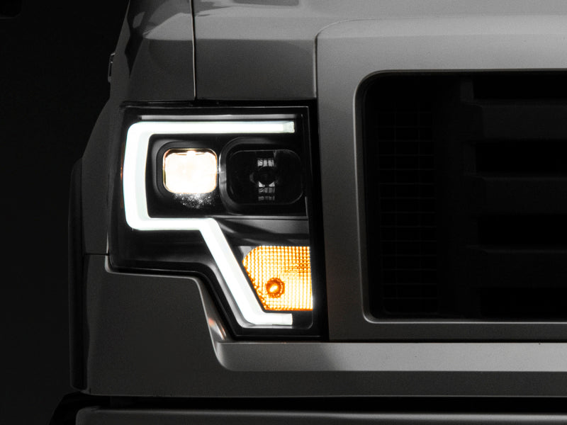 Raxiom 09-14 F-150 Projector Headlights w/ LED Accent- Black Housing (Clear Lens) - T542845 for 2009-2014 Ford F 150 - front