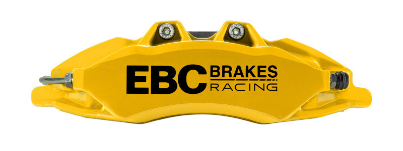 EBC Racing 08-21 Nissan 370Z Yellow Apollo-6 Calipers 355mm Rotors Front Big Brake Kit - BBK036YEL-1 by EBC - front view