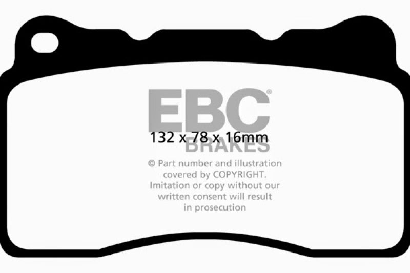 EBC 2016+ Cadillac CT6 2.0L Turbo Ultimax2 Front Brake Pads - UD1836 for 2016-2020 Cadillac CT6 - front view