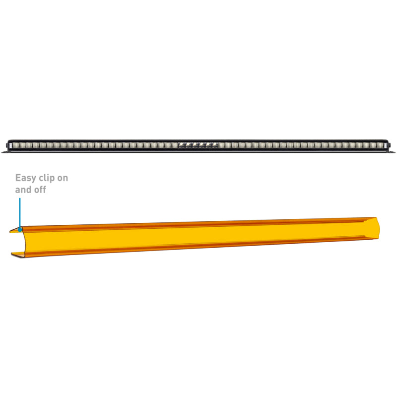 Borne Off-Road Light Bar Cover Single Row 50in Amber - BNLT-COV-SS50YL by Borne Off-Road - front view