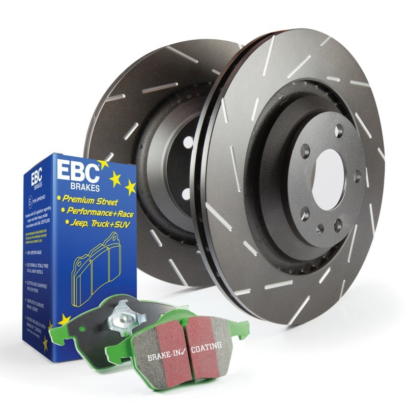 EBC S2 Kits Greenstuff Pads and USR Rotors - S2KR1320 for 1999-2006 BMW 3 Series - front view