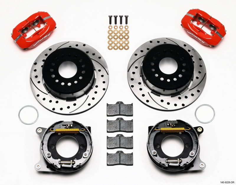 Wilwood Forged Dynalite P/S P-B Kit Drilled-Red 2005-2014 Mustang - 140-9228-DR for 2005-2014 Ford Mustang