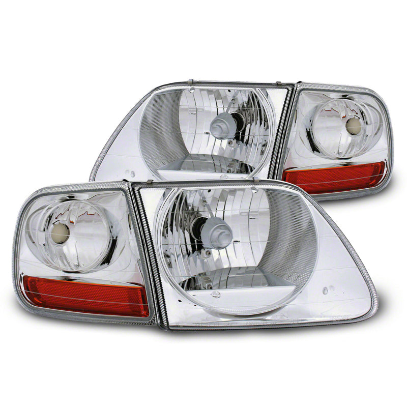 Raxiom 97-03 Ford F-150 G2 Euro Headlights w/ Parking Lights- Chrome Housing (Clear Lens) - T542853 for 1997-2003 Ford F 150