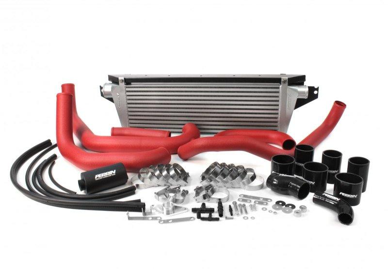 Perrin Performance 2015-2017 Subaru STI FMIC Red Boost Tubes w/ Black Silicone Couplers - PSP-ITR-438-2RD/BK for 2015-2020 Su