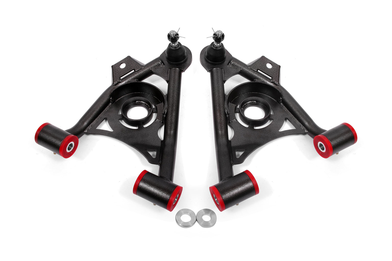 BMR 79-93 Fox Mustang Non-Adj Lower A-Arms Standard Ball Joint Spring Pocket - Black Hammertone - AA034H