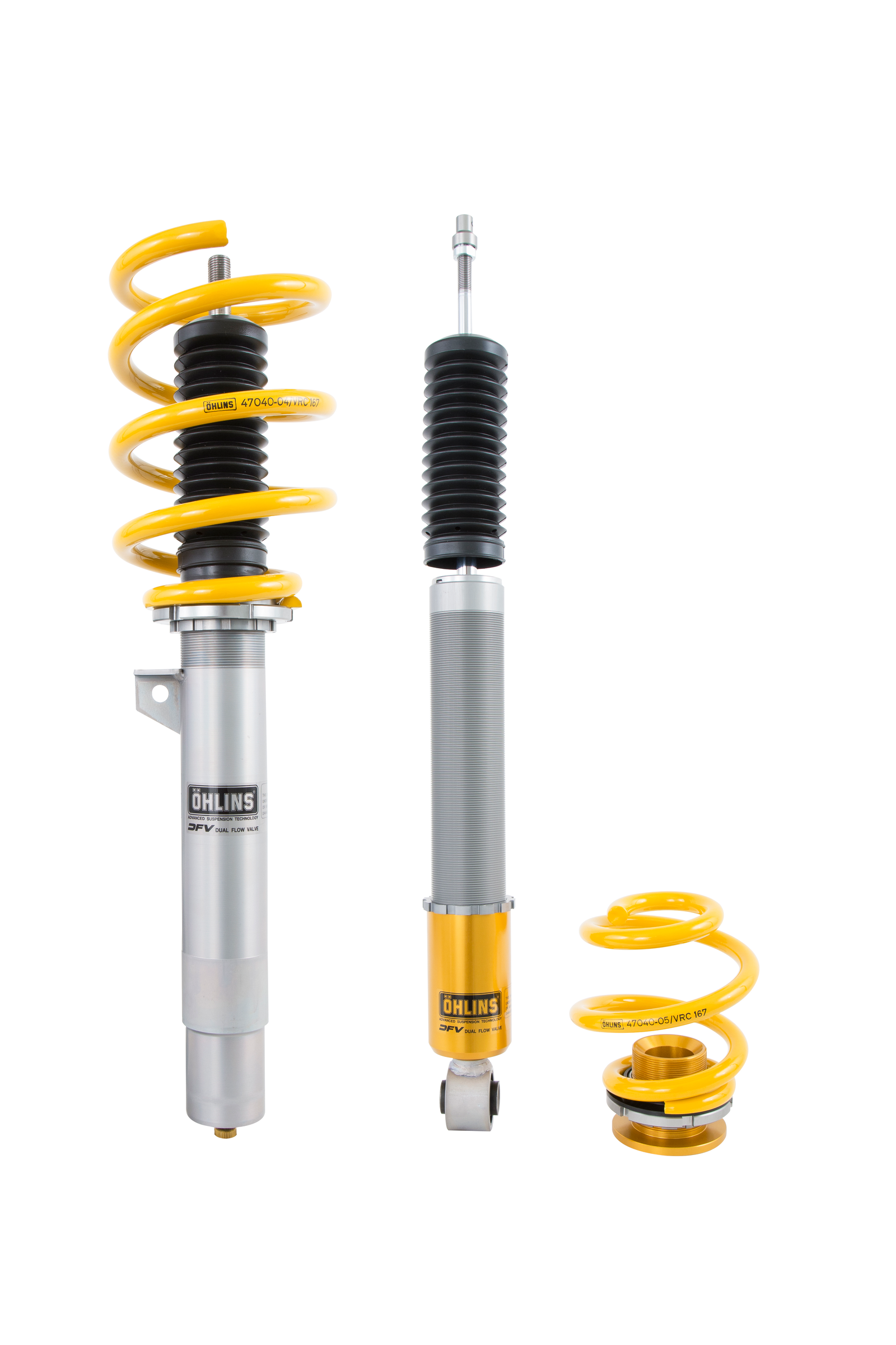 Ohlins 00-06 BMW M3 (E46) Road & Track Coilover System - BMS MI30S1 for 1999-2006 BMW 3 Series - front view
