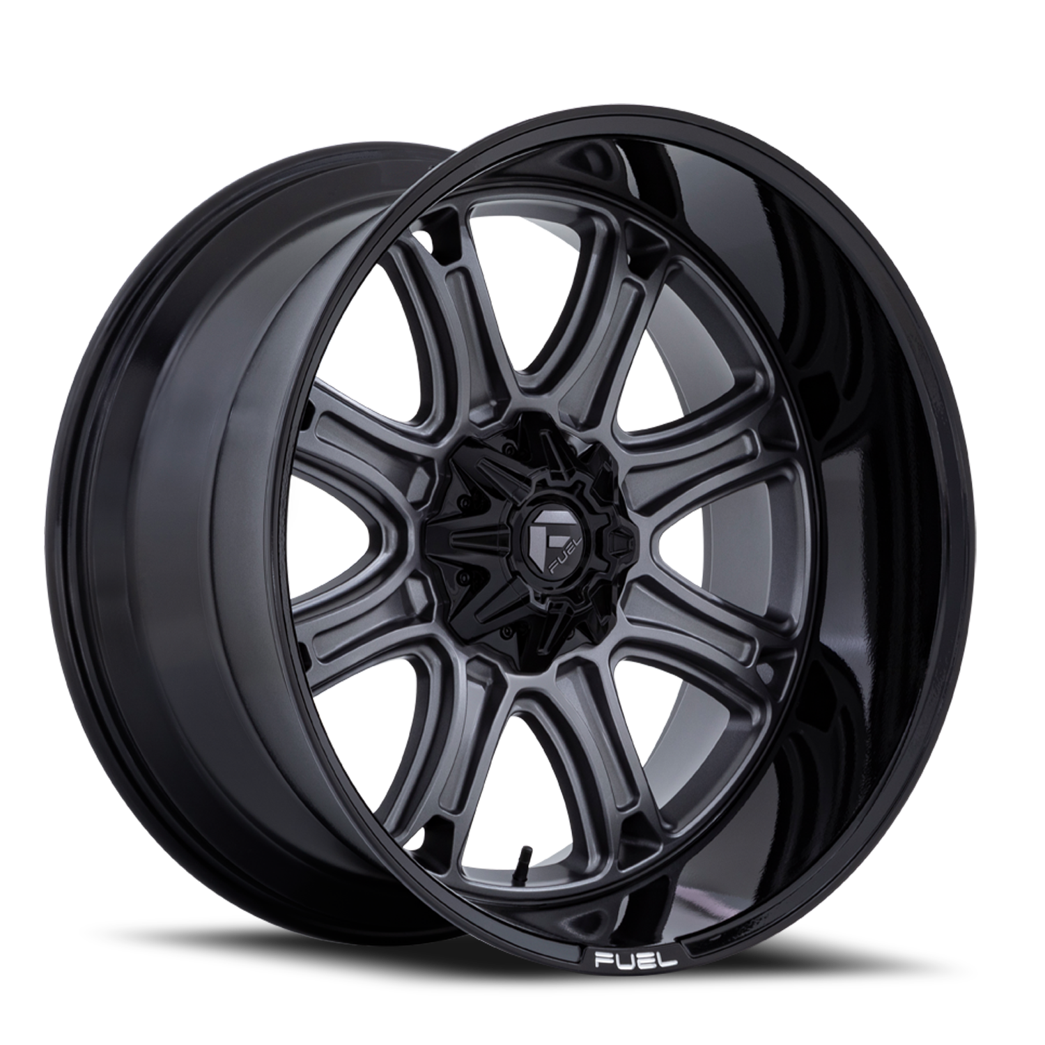 Fuel Off-Road Aluminum Wheels 22X10 Darkstar FC853AB Matte Gunmetal Gray/Black Lip