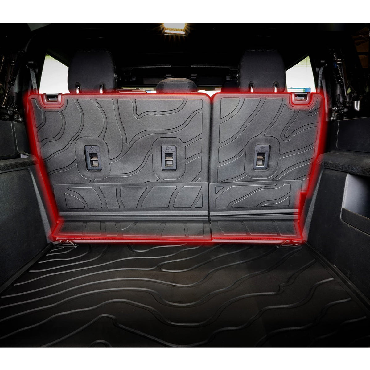 IAG I-Line TPE Terrain Pattern Molded Rear Seat Protector Mats for 2021+ Ford Bronco Four Door - IAG-ACC-F3183