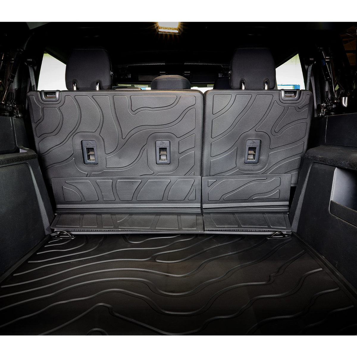 IAG I-Line TPE Terrain Pattern Molded Rear Seat Protector Mats for 2021+ Ford Bronco Four Door - IAG-ACC-F3183