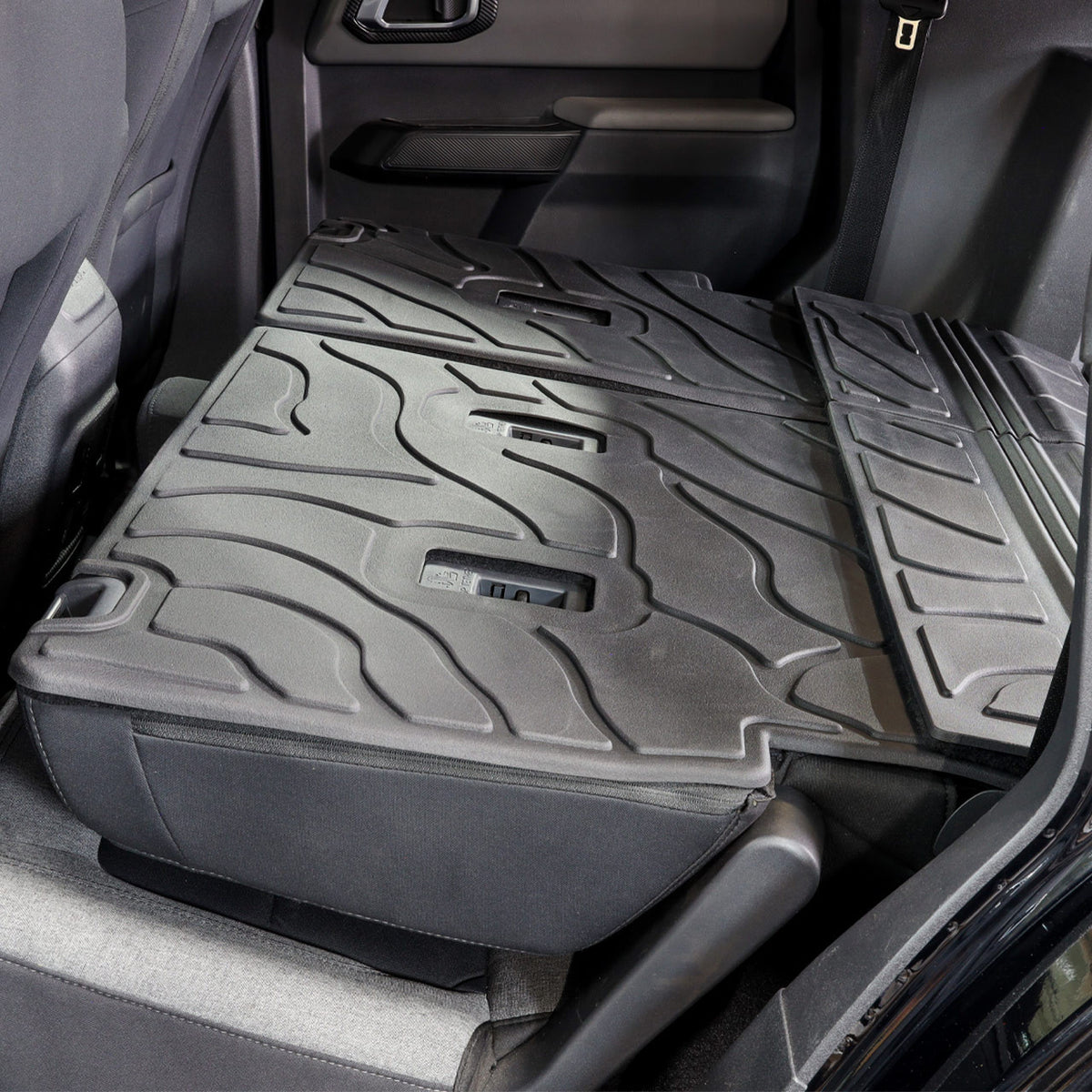 IAG I-Line TPE Terrain Pattern Molded Rear Seat Protector Mats for 2021+ Ford Bronco Four Door - IAG-ACC-F3183