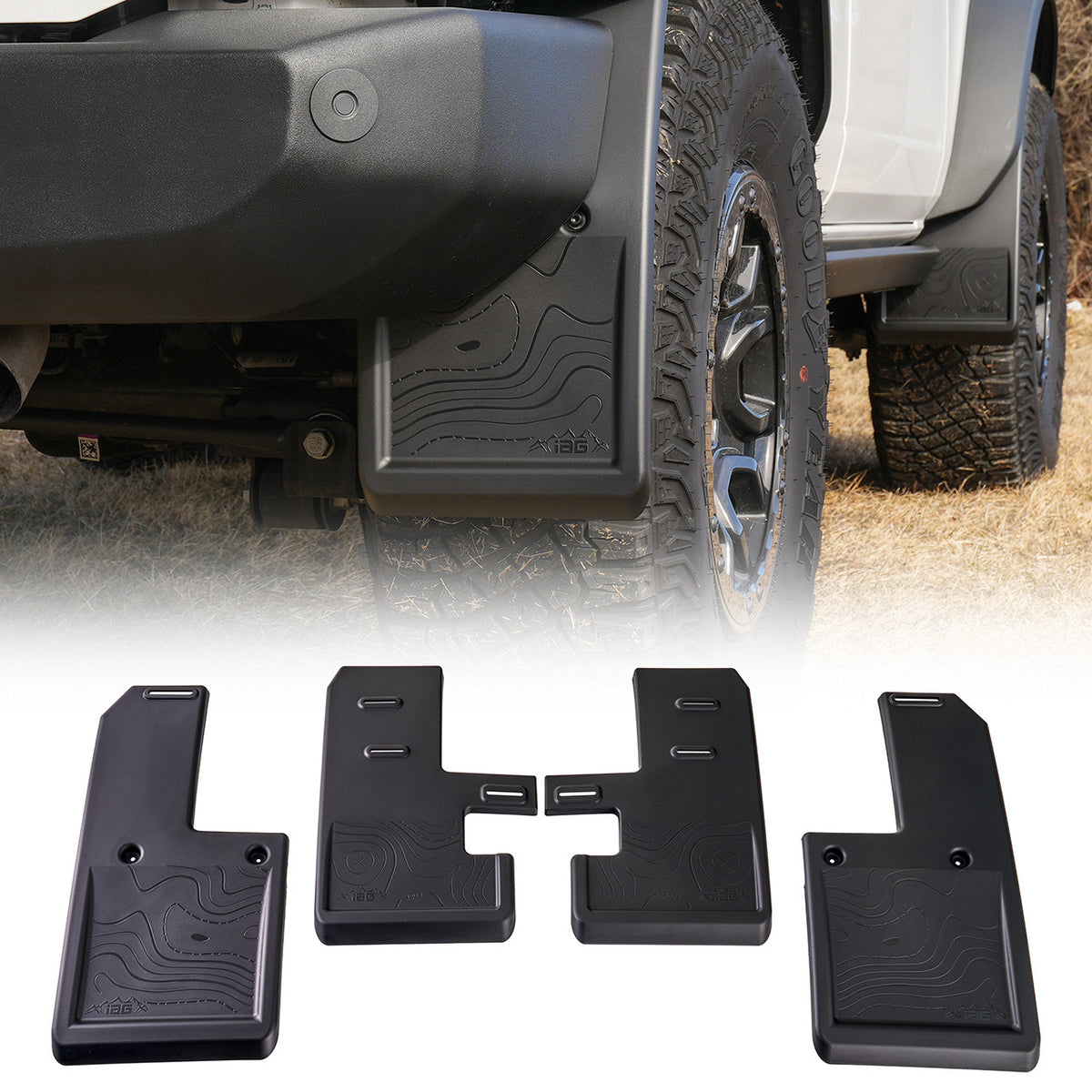 IAG Trail Shield Adjustable Mud Flaps Front & Rear Set For 2021+ Ford Bronco - IAG-BDY-F1301