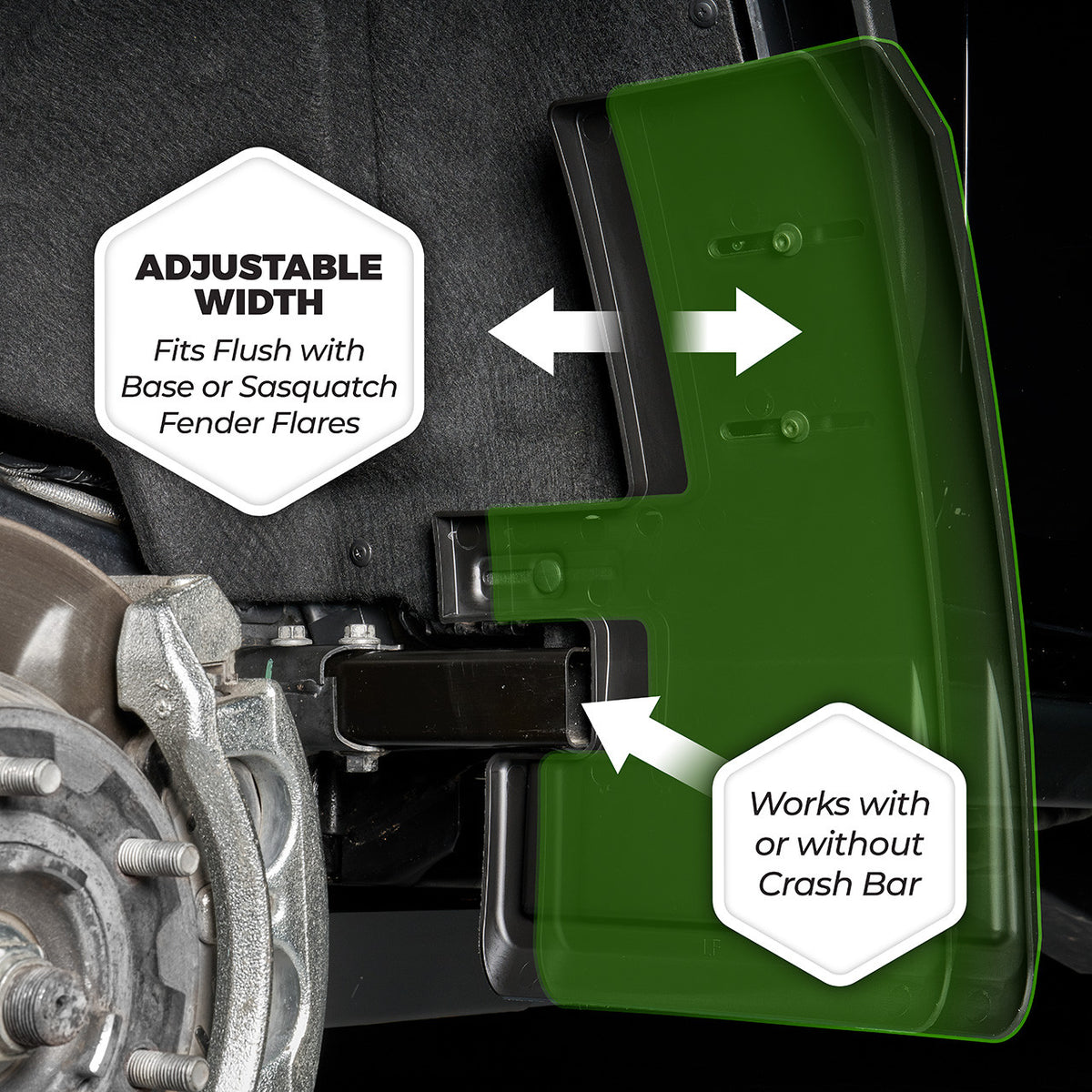 IAG Trail Shield Adjustable Mud Flaps Front Set Only For 2021+ Ford Bronco - IAG-BDY-F1302