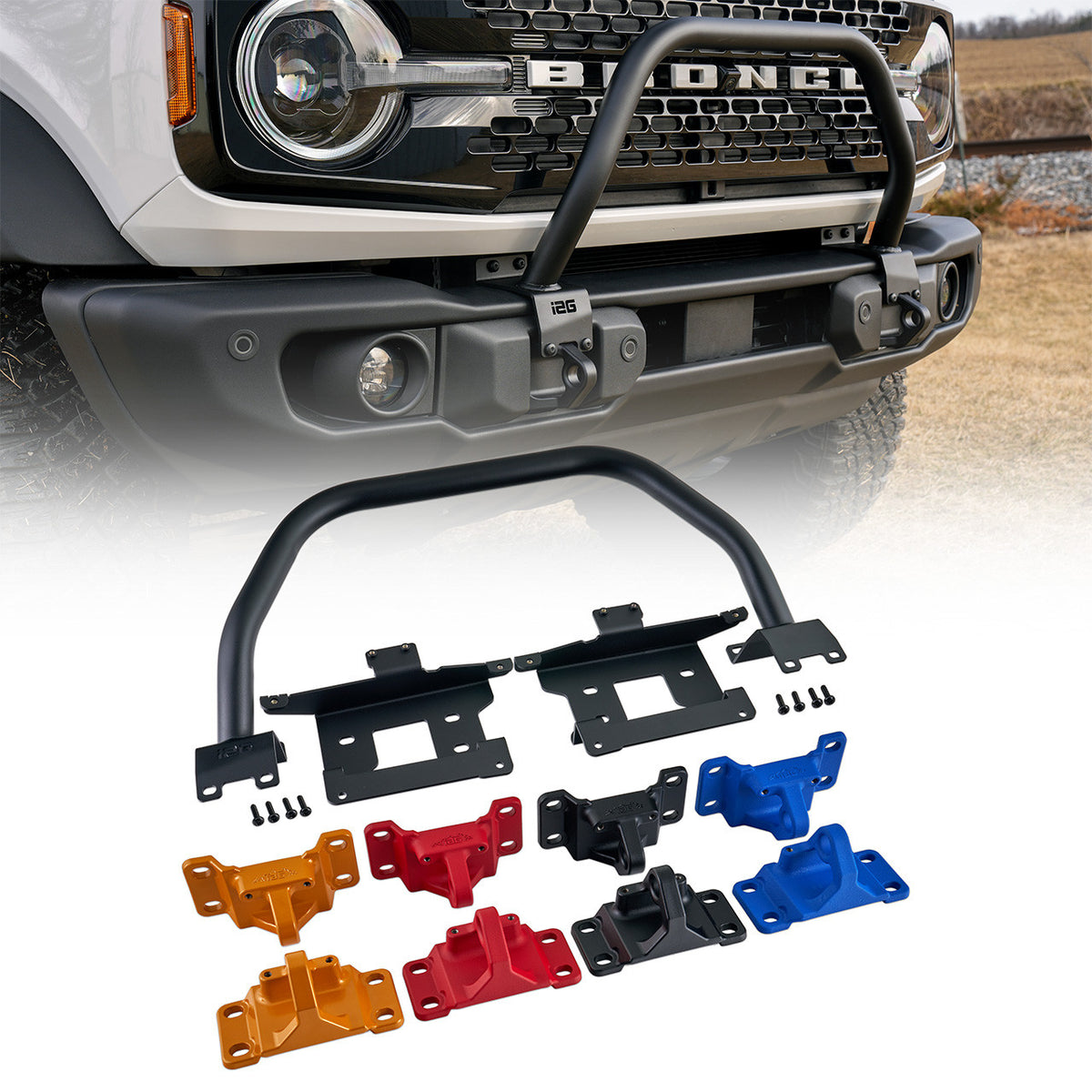 IAG Off-Road FMS OE Style Capable Bull Bar with Recovery Points Package for 2021+ Ford Bronco - IAG-BDY-F1450