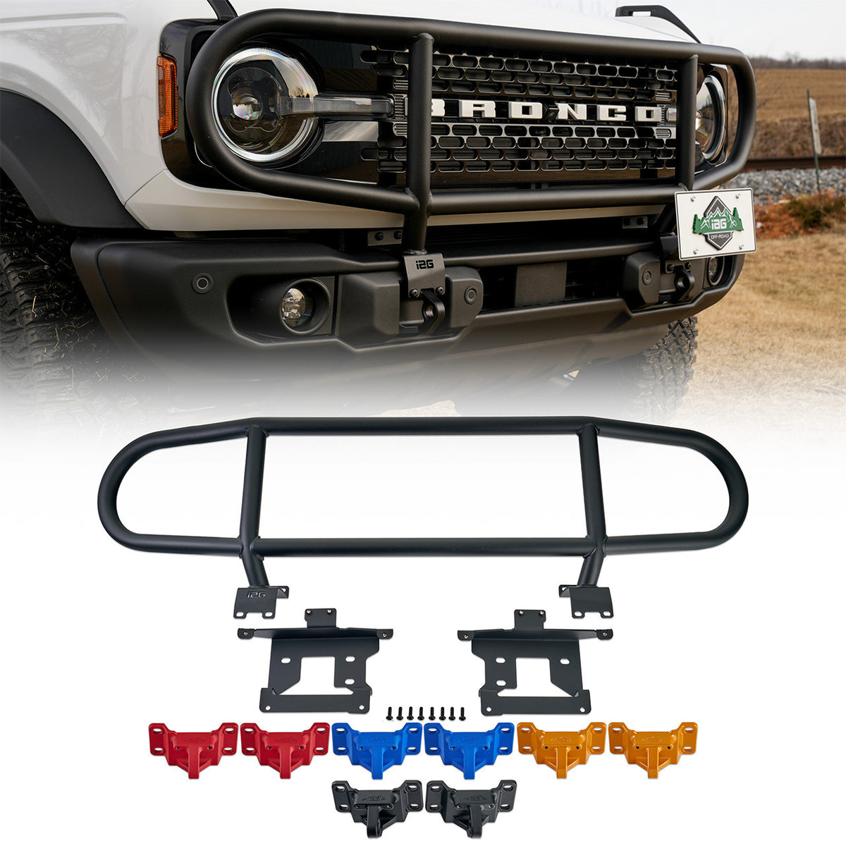 IAG Off-Road FMS Full Capable Bull Bar with Recovery Points Package for 2021+ Ford Bronco - IAG-BDY-F1452