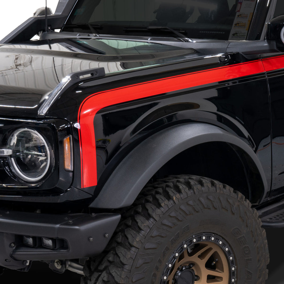 IAG Off-Road Boss Style Vinyl Side Stripe Kit for 2021+ Ford Bronco 4 Door - IAG-BDY-F2080