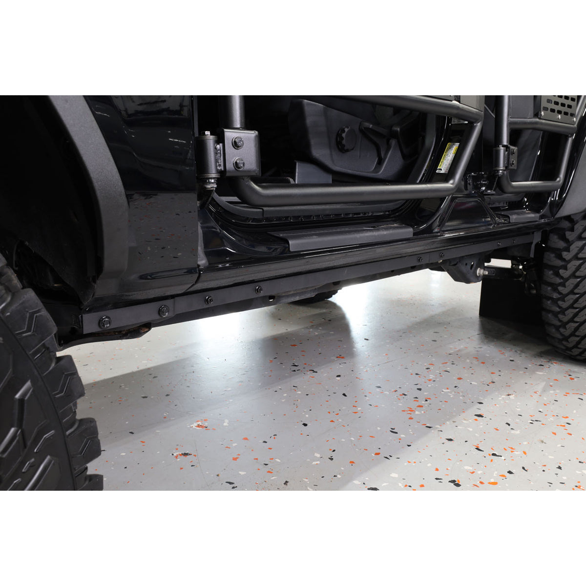 IAG I-Line Pinch Weld Cover for 2021+ Ford Bronco Four Door, Black Powder Coated Steel - IAG-BDY-F3039