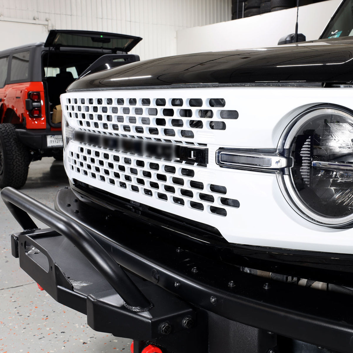 IAG I-Line High End Style Front Grille Gloss White for 2021+ Ford Bronco - IAG-BDY-F3066