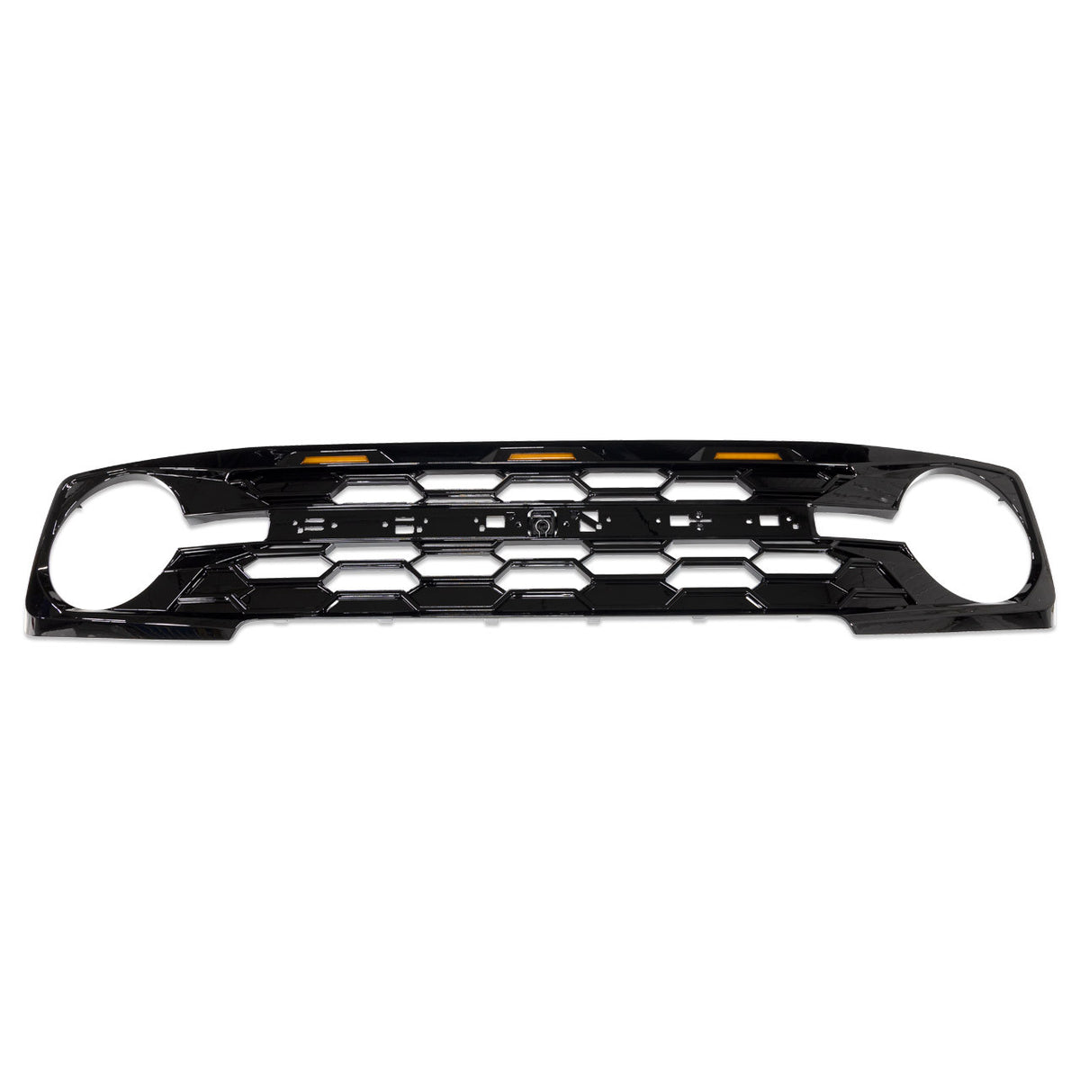 IAG I-Line Para-Hex Style Front Grille Gloss Black with Lights 2021+ Ford Bronco - IAG-BDY-F3115