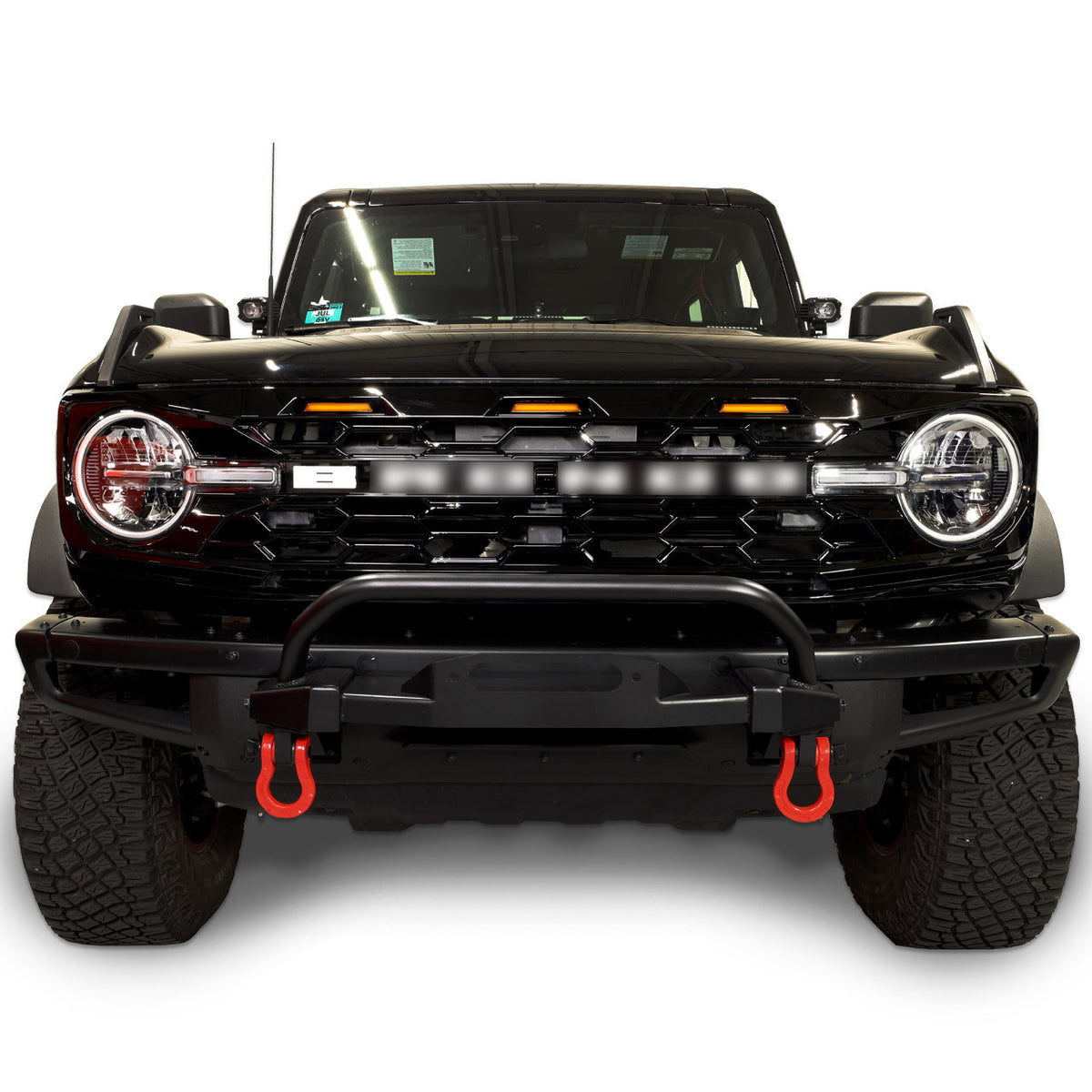 IAG I-Line Para-Hex Style Front Grille Gloss Black with Lights 2021+ Ford Bronco - IAG-BDY-F3115
