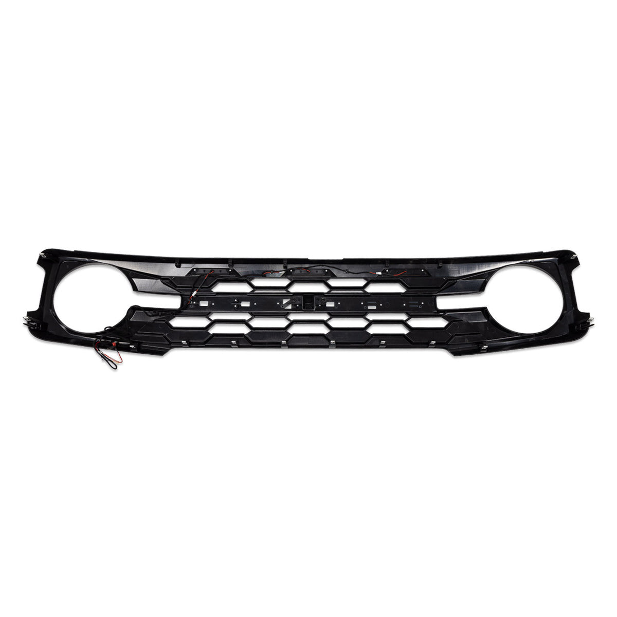 IAG I-Line Para-Hex Style Front Grille Matte Black with Lights 2021+ Ford Bronco - IAG-BDY-F3116