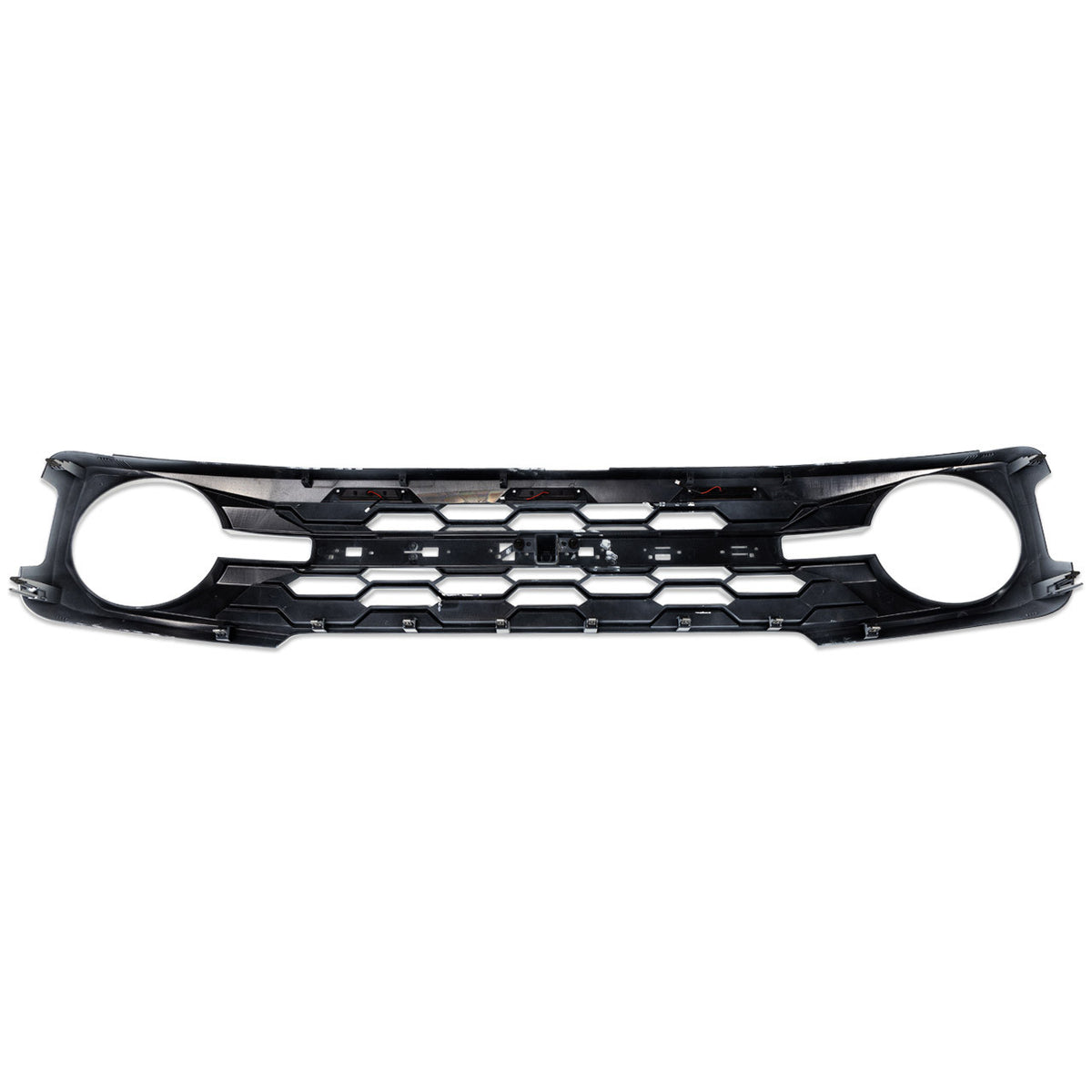 IAG I-Line Para-Hex Style Front Grille Gloss White with Lights 2021+ Ford Bronco - IAG-BDY-F3117