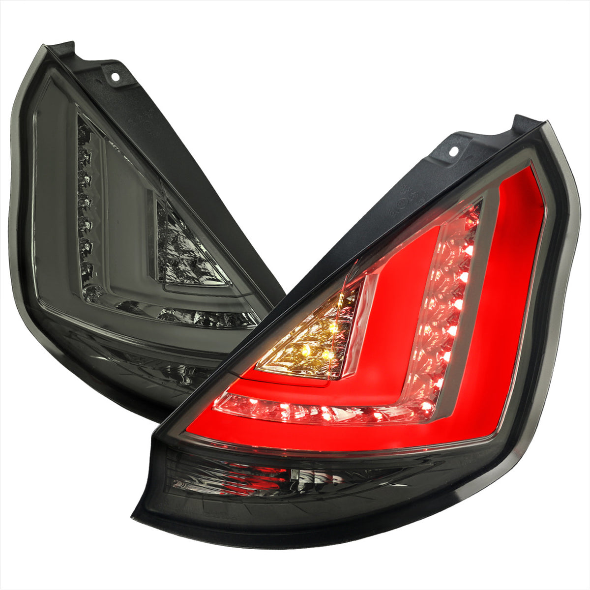 SPEC-D 11-13 Ford Fiesta Hatchback LED Tail Lights (Chrome Housing/Smoke Lens)
