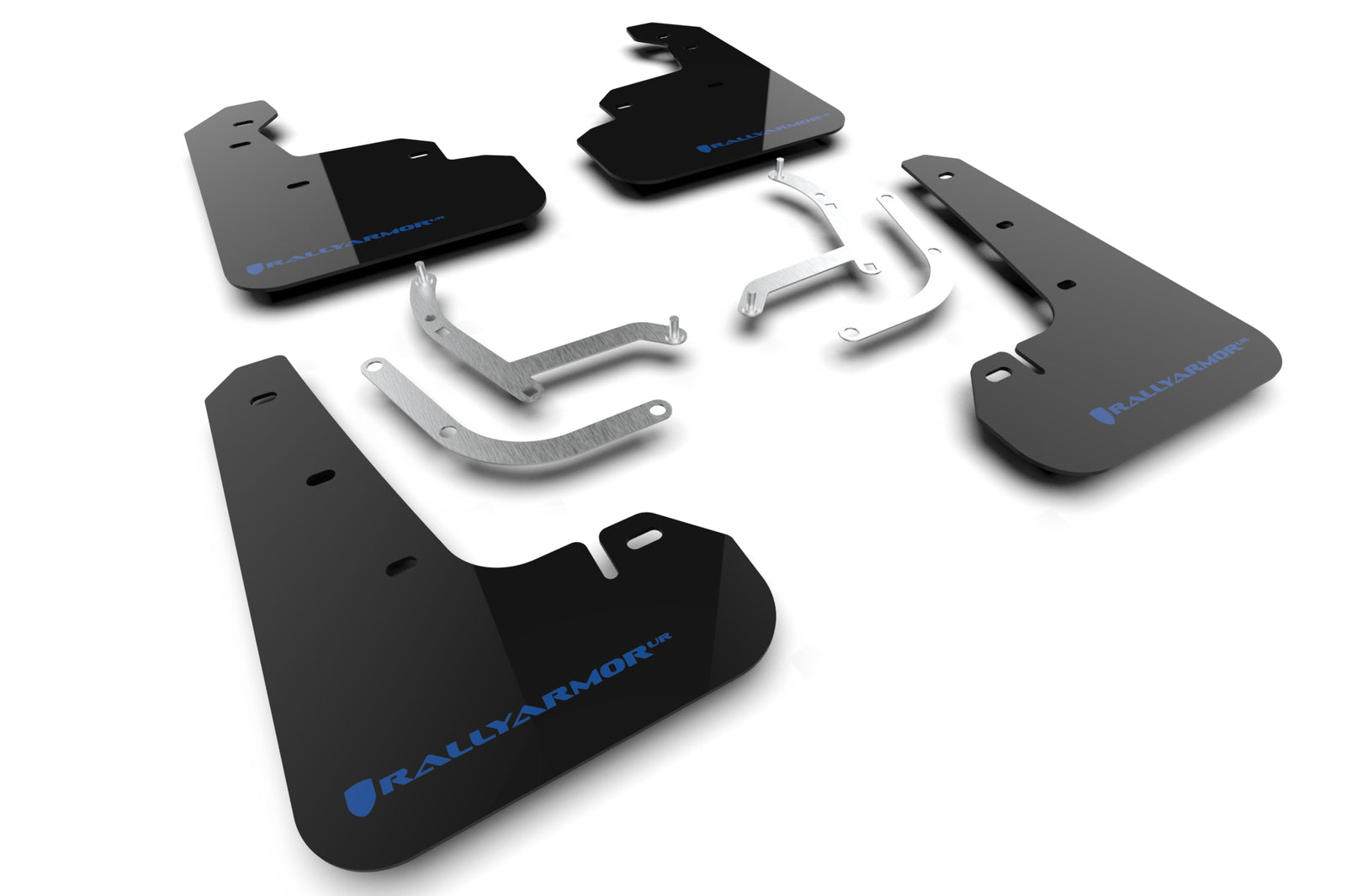 Rally Armor 2024 Subaru Impreza Black UR Mud Flap w/ Light Blue Logo - MF105-UR-BLK-NB for 2024-2026 Subaru Impreza - front v