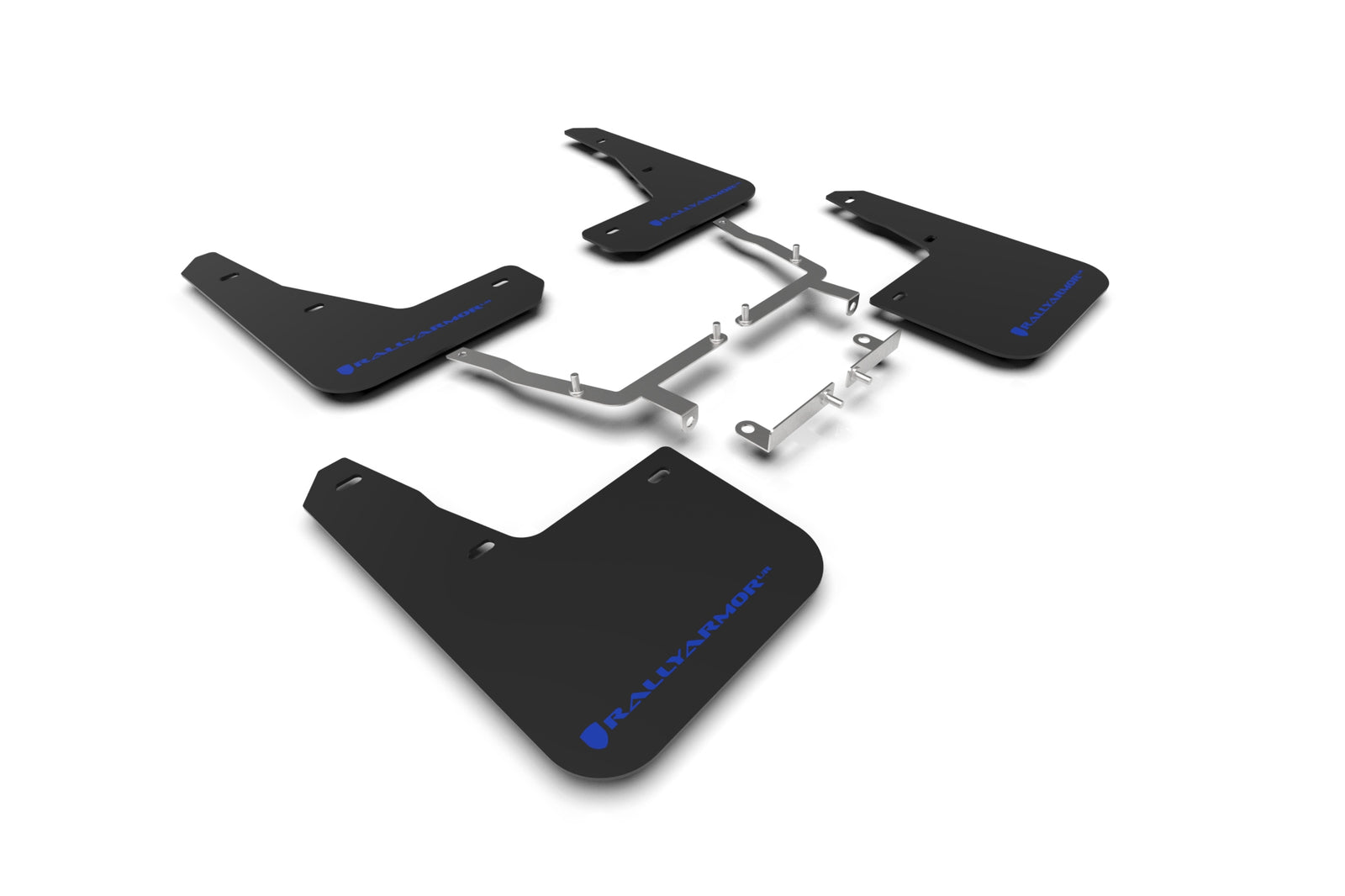 Rally Armor 19-24 Ford Focus ST MK4 Black UR Mud Flap w/Blue Logo - MF77-UR-BLK/BL by Rally Armor - front view