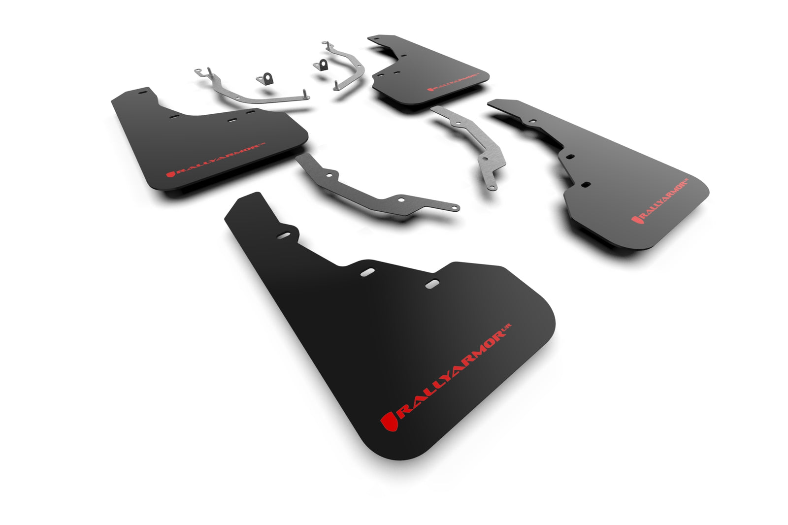 Rally Armor 2022 Hyundai Santa Cruz Black UR Mud Flap w/ Red Logo - MF78-UR-BLK-RD for 2022-2026 Hyundai Santa Cruz - front v