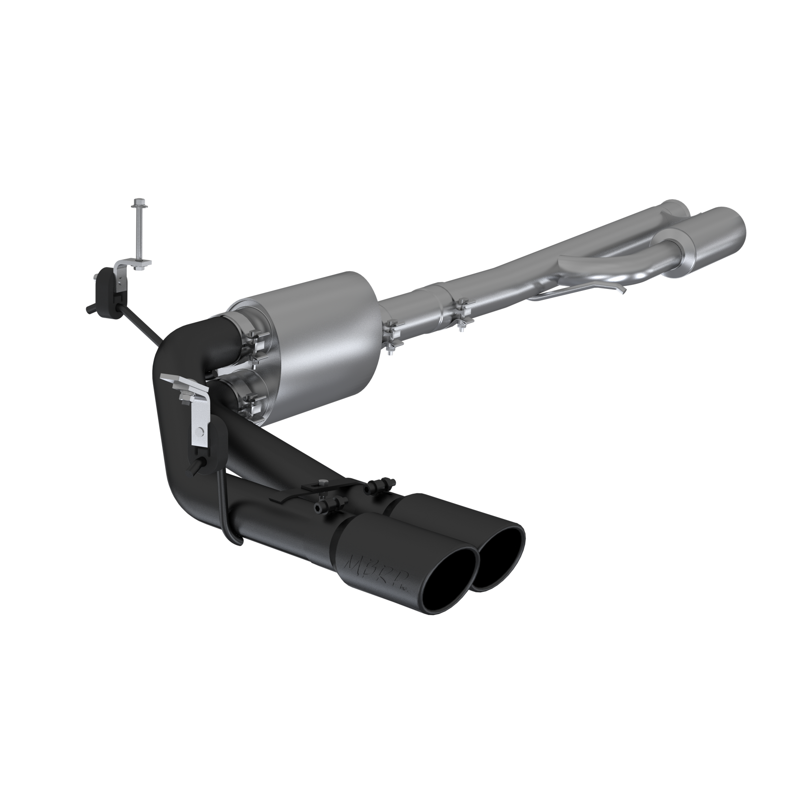 MBRP 2019+ Chevrolet Silverado 1500 4.5L/5.3L Pre-Axle Dual Side Exite w/ 4in OD Tip- Black Coated - S5092BLK
