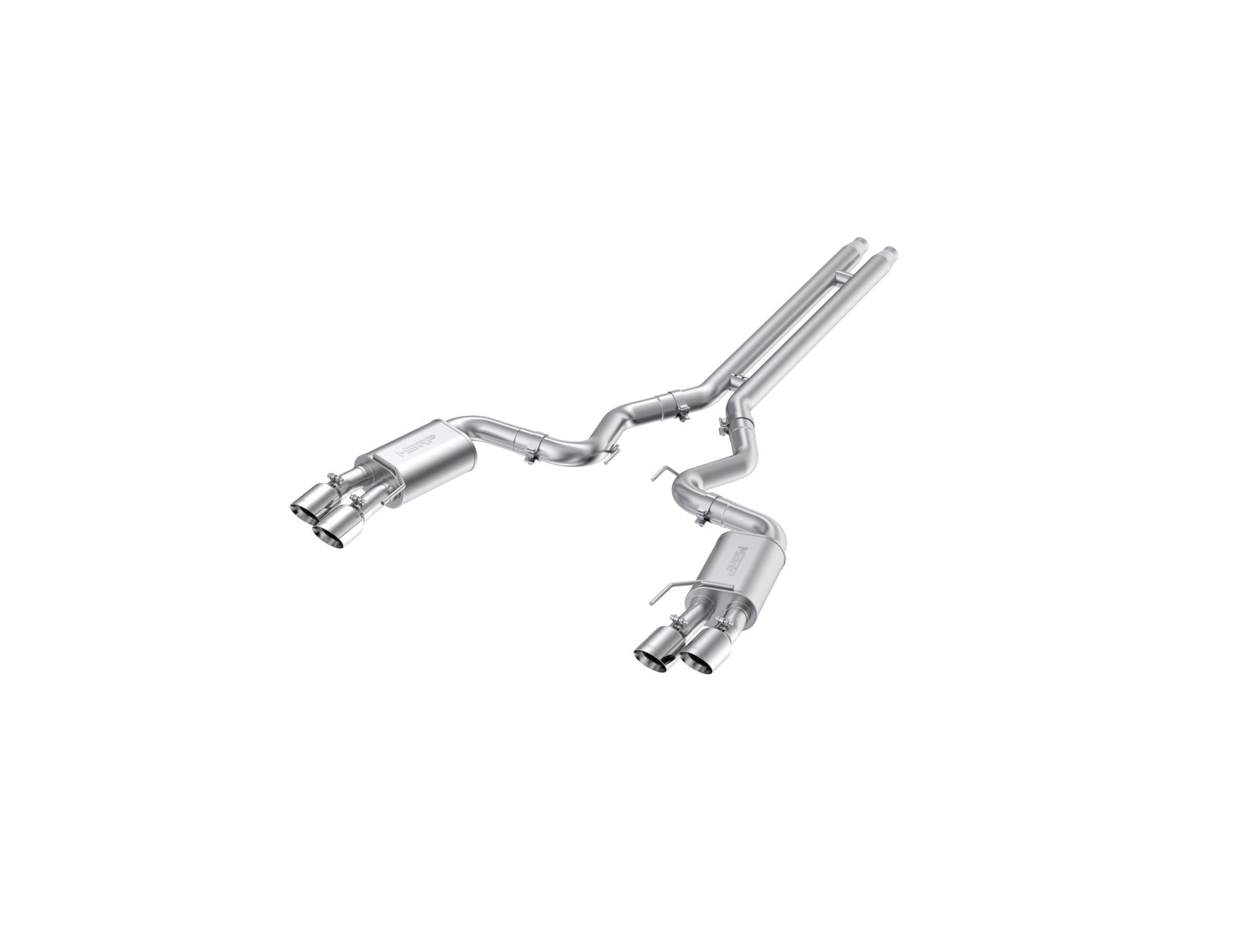 MBRP 18-19 Ford Mustang GT 5.0 3in Dual Split Rear Cat Back w/ Quad 4.0in Dual Wall Tips- T304 - S7205304