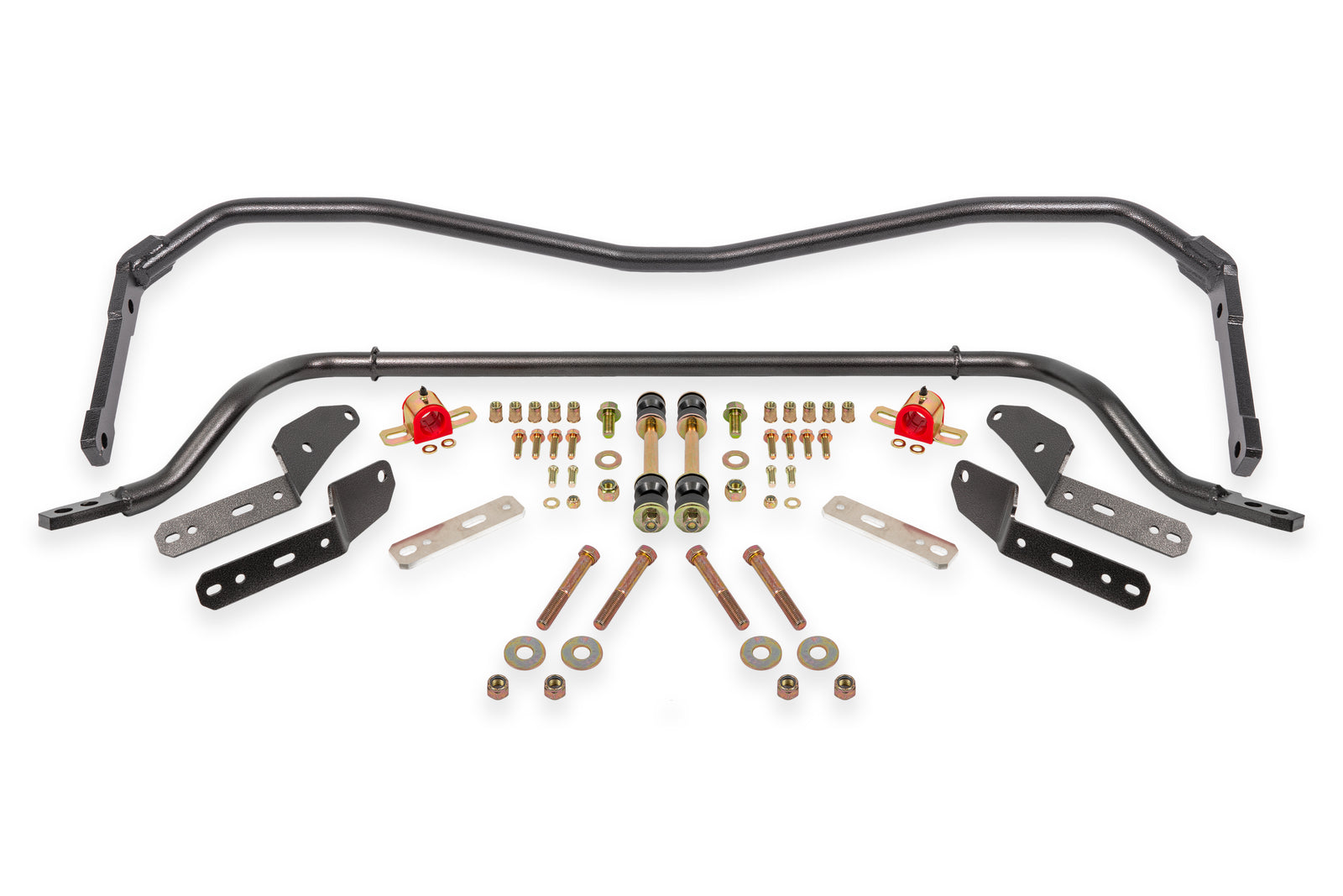 BMR 64-72 A-Body Front & Rear Sway Bar Kit w/ Bushings - Black Hammertone - SB028H