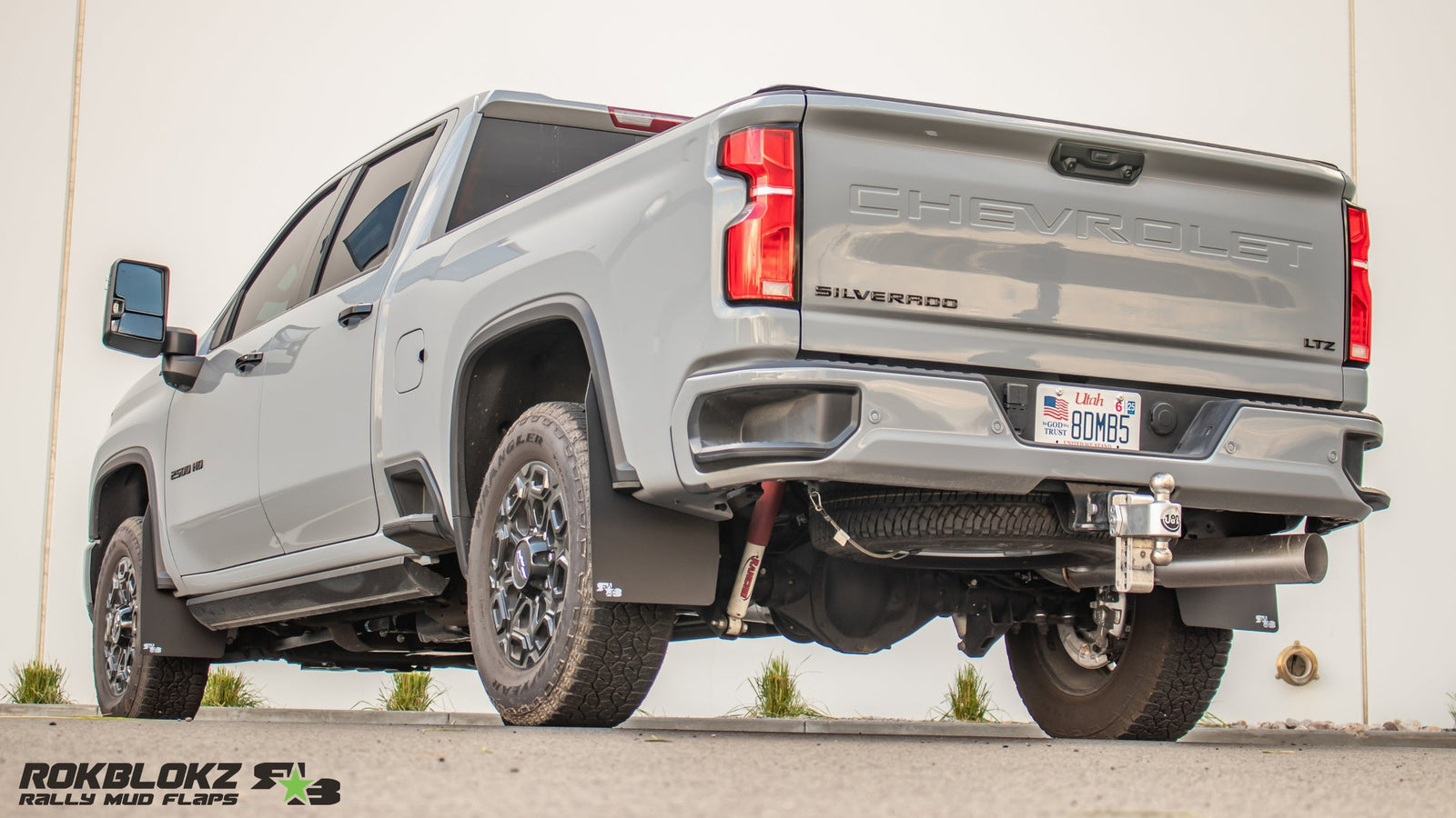 RokBlokz - Chevrolet Silverado 2500/3500 2020+ Mud Flaps by RokBlokz - front view